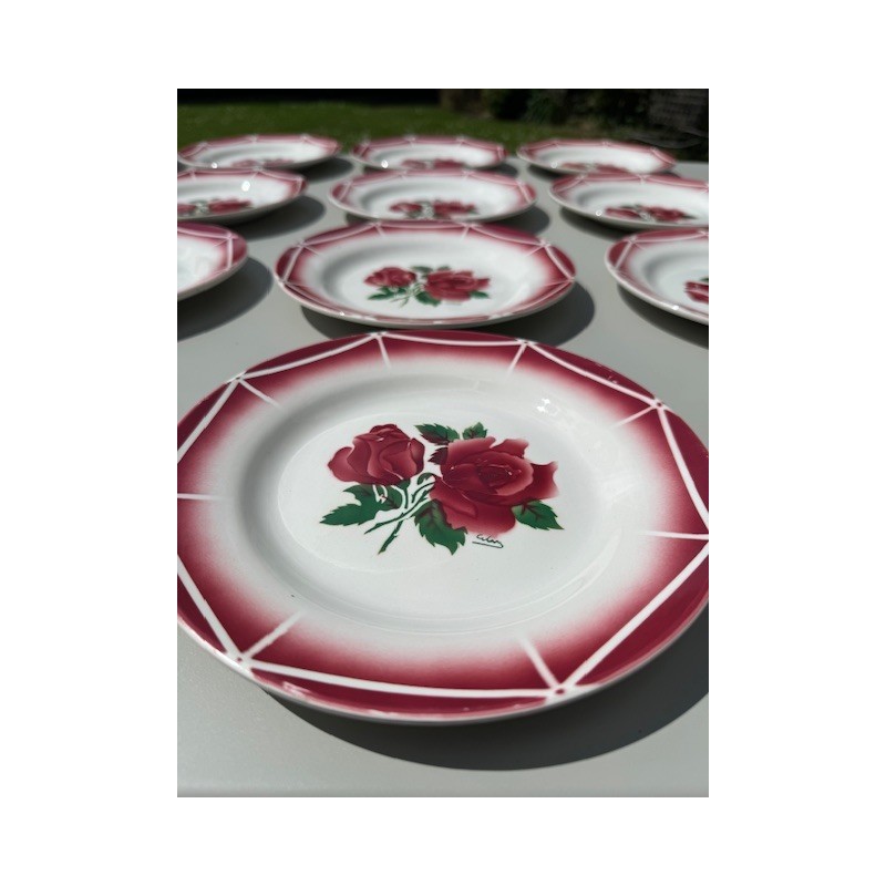 Digoin Sarreguemines - 8 assiettes plates modèle Cibon