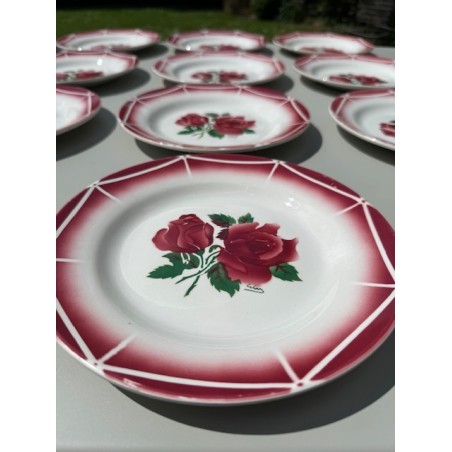 Digoin Sarreguemines - 8 assiettes plates modèle Cibon