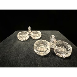 Baccarat- Paire de salières double en cristal