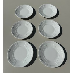 Bernardaud - Série de 6 petites assiettes à gâteau modèle Naxos