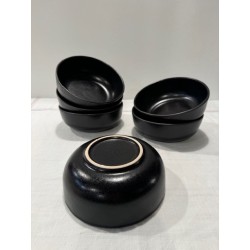 6 assiettes bowls en céramique noire