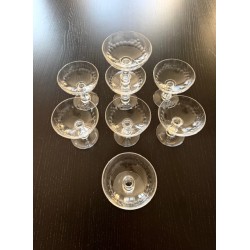 Années 40 - 8 coupes de champagne en cristal