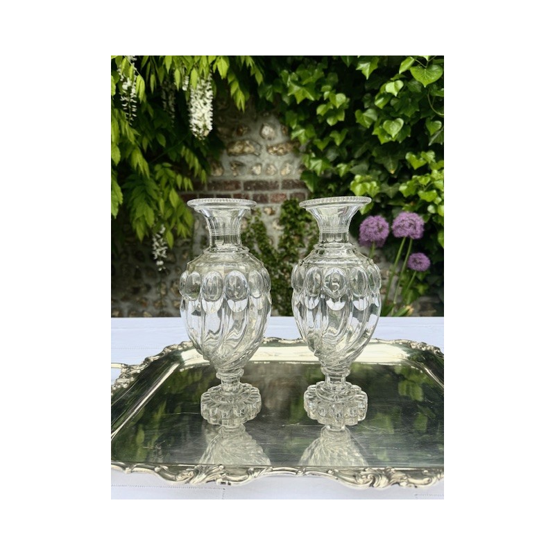 Le Creusot XIXème - Paire de vases en cristal