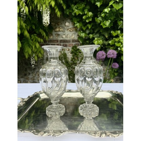 Le Creusot XIXème - Paire de vases en cristal