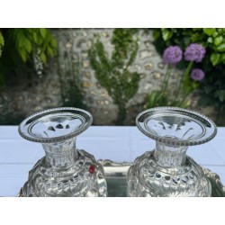 Le Creusot XIXème - Paire de vases en cristal