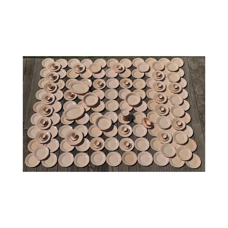 Digoin Sarreguemines - Service vintage rose poudré