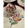 Sarreguemines - Assiettes à gâteau et tasses à café en faïence ancienne