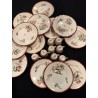 Sarreguemines - Assiettes à gâteau et tasses à café en faïence ancienne