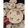 Sarreguemines - Assiettes à gâteau et tasses à café en faïence ancienne