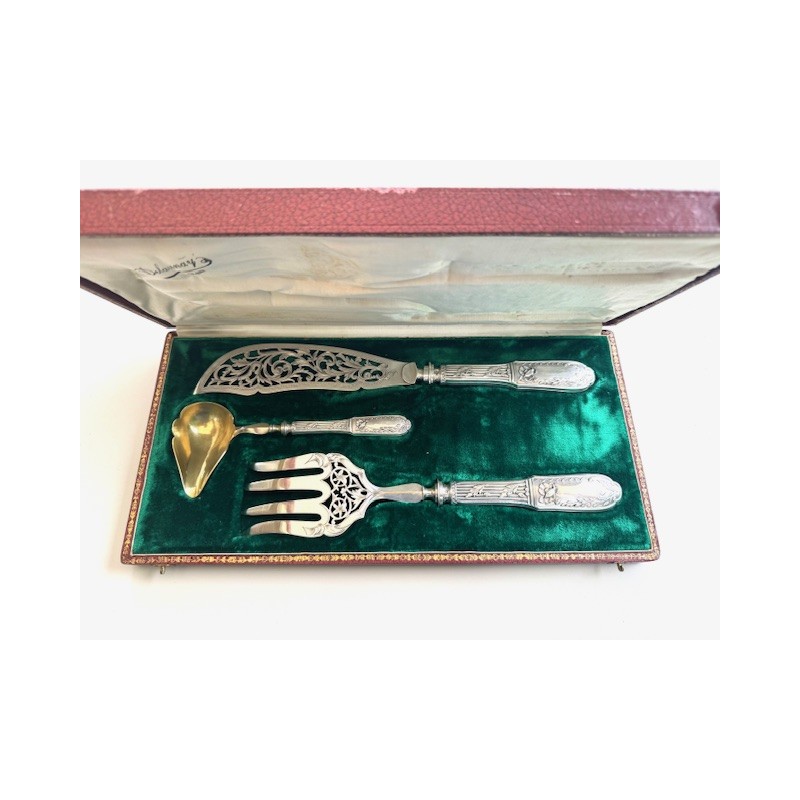 Coffret Couverts de Service à poisson XIXème