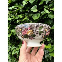 Sarreguemines - Duo bols anciens en faïence polychrome
