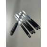 Puiforcat - Série de 6 couteaux lame argent manche ébène