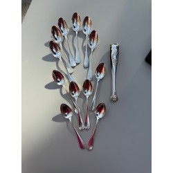 Boulenger Orfèvre - coffret 12 cuillères à café et pince à sucre