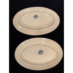 2 plats Oblong en faïence terre de fer - Modèle François 1er