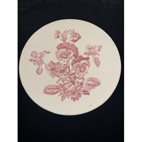 Plat circulaire Terre de Fer Longchamp "Pensées"