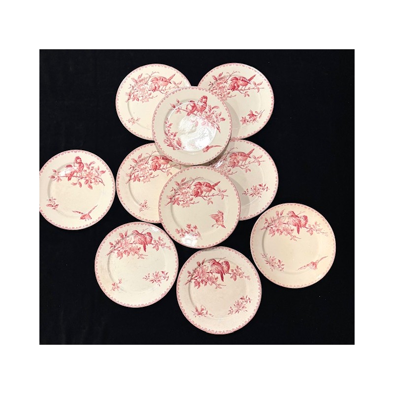 Sarreguemines - Assiettes Terre de fer modèle Favori Rose