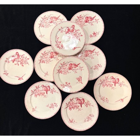 Sarreguemines - Assiettes Terre de fer modèle Favori Rose