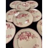 Sarreguemines - Assiettes Terre de fer modèle Favori Rose