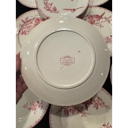 Sarreguemines - Assiettes Terre de fer modèle Favori Rose