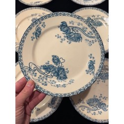 Sarreguemines - 8 assiettes terre de fer modèle Royat