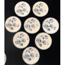 Gien - 8 assiettes modèle Boule de Neige en terre de fer