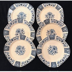 Gien - Assiette et Compotier aux lambrequins rouennais