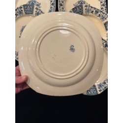 Gien - Assiette et Compotier aux lambrequins rouennais