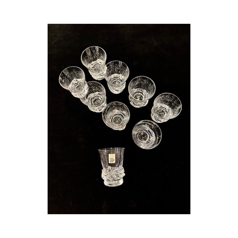 Daum - 9 verres à shot digestif en cristal