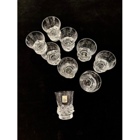 Daum - 9 verres à shot digestif en cristal