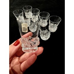Daum - 9 verres à shot digestif en cristal