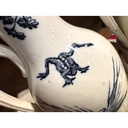 Lunéville - Set Huilier Vinaigrier en faïence terre de fer