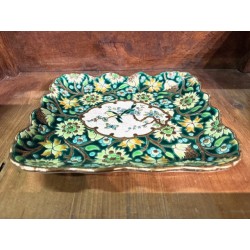 Longwy - plat rectangulaire en émaux cloisonnés