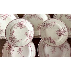 Terre de Fer - Complet service en faïence vieux rose