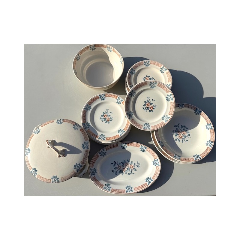 Longwy - Service en faïence Terre de Fer modèle Madras