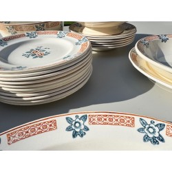 Longwy - Service en faïence Terre de Fer modèle Madras