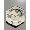 Terre de Fer - Série de 16 assiettes octogonales au décor floral bleu