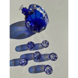 Service à liqueur en cristal bicolore