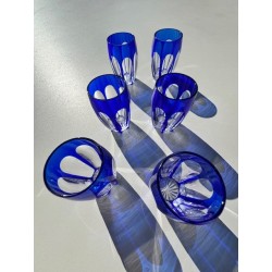 Service à liqueur en cristal bicolore