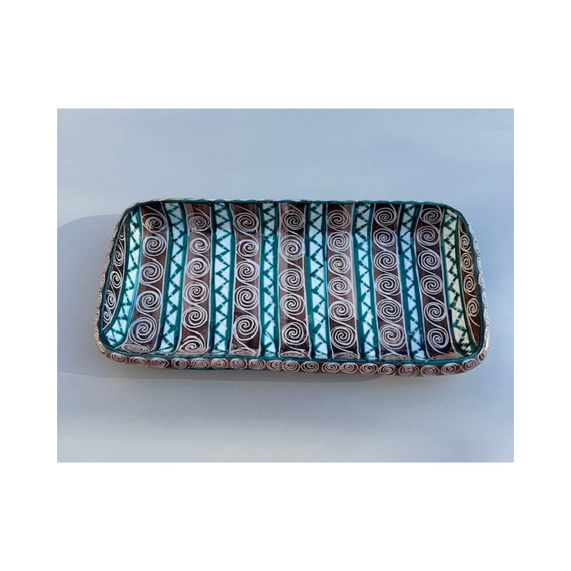 Robert Picault - Très Grand plat rectangulaire en faïence