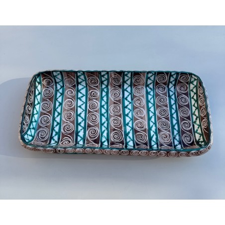 Robert Picault - Très Grand plat rectangulaire en faïence