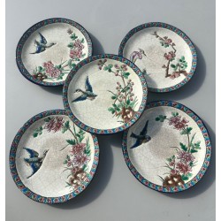 Longwy - Magnifique service à café en émaux