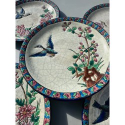 Longwy - Magnifique service à café en émaux