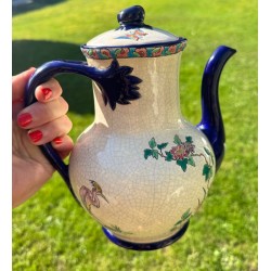 Longwy - Magnifique service à café en émaux