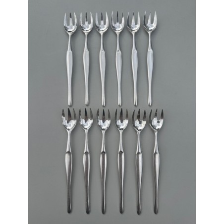Christofle &Tapio Wirkkala - 12 fourchettes à huitre service Duo