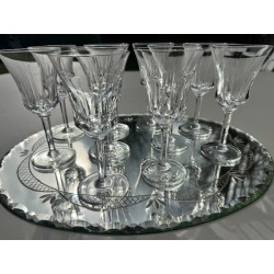 Val St Lambert - 10 verres à vin en cristal modèle Poitiers Taillé
