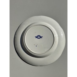 Creil & Montereau - Grand Plat circulaire et creux Flora XIXème
