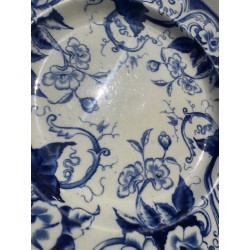Creil & Montereau - Grand Plat circulaire et creux Flora XIXème