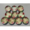 Chantilly - Service 10 assiettes barbotine aux fleurs XIXème
