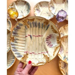 Faïencerie des Salins - Magnifique service à Asperges en barbotine