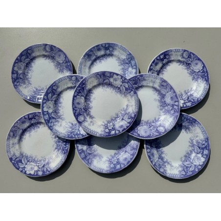 Sarreguemines XIXème- Série d'assiettes modèle Jardinière